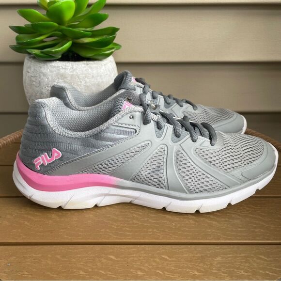 Fila Memory Fraction Grey Pink Running Sneaker Women’s 10 Gym Workout Trainer - Picture 1 of 11